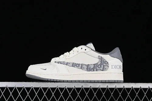 All categories Air Jordan Jordan series basketball shoes Air Jordan 1 Low High-end customized low-top sneakers Travis Scott x Fragment Design x Air Jordan 1 Low OG SP AJ1 Joe 1 Dior joint-off-white gray pattern low-top cultural casual sneakers DM6688-603